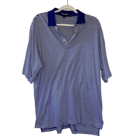 Men’s Polo Golf Ralph Lauren Golf Digest Striped Polo Size L Blue - Picture 1 of 4